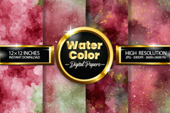 Water Colour Digital Papers - 04 Variations Product Image 1