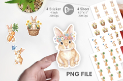 Whimsical Spring Bunny Art Sticker Product Image 1