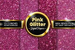 Pink Glitter Digital Papers - 04 Variations Product Image 1
