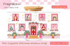 Pink Christmas Glass Can Wrap PNG, Coquette Cup Wrap Product Image 1