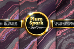Plum Spark Digital Papers - 04 Variations Product Image 1
