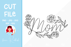 Mom Floral Line Art Cut File Product Image 1