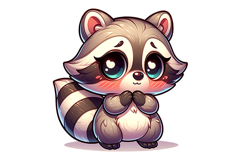 Cute Raccon Clipart - PNG File Product Image 1