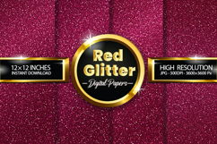 Red Glitter Digital Papers - 04 Variations Product Image 1