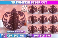 3D Pumpkins Laser Cut Bundle | Halloween Pumpkins SVG Design Product Image 1