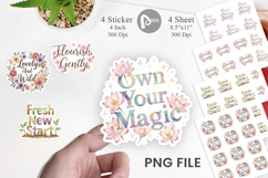 Elegant Floral Quote Sticker Product Image 1