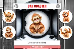 Car Coaster Orangutan Wildlife Product Image 1