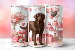 Valentine Chocolate Lab Tumbler Wrap|Pink Valentine Tumbler Product Image 1