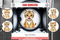 Car Coaster Tiger Wildlife Product Image 1