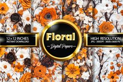 Floral Digital Papers - 04 Variations Product Image 1