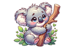 Cute Koala Clipart - PNG File Product Image 1