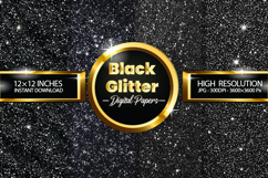 Black Glitter Digital Papers - 04 Variations Product Image 1