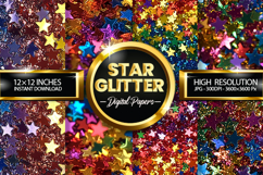 Star Glitter Digital Papers - 04 Variations Product Image 1