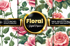 Floral Digital Papers - 04 Variations Product Image 1