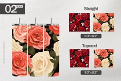 Roses Petal Tumbler Wrap| Tumbler Sublimation Wrap Product Image 1