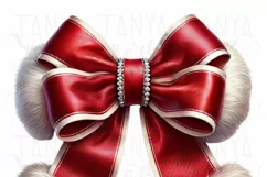 Coquette Red Bow PNG, Christmas Girly Bow for Sublimation Product Image 3