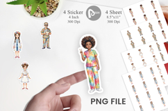 70s Retro Nurse Characters Sticker Product Image 1