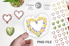 Floral Easter Heart Wreath Sticker Product Image 1