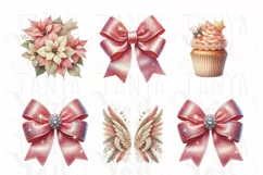 Pink Christmas Coquette Bow PNG, Custom Preppy Christmas Product Image 3