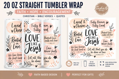 Christian tumbler wrap, Religious sublimation, Bible quotes Product Image 1