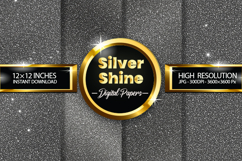 Silver Shine Glitter Digital Papers - 04 Variations Product Image 1