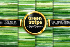 Green Stripe Digital Papers - 04 Variations Product Image 1