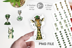 St Paddys Animal Caricature Sticker Product Image 1