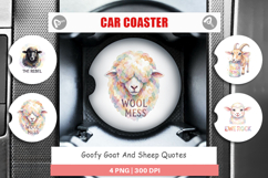 Goofy Goat &amp; Sheep Quotes Car Coaster Product Image 1