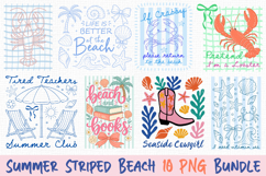 Summer Striped Beach PNG Bundle, Coastal Set Product Image 1