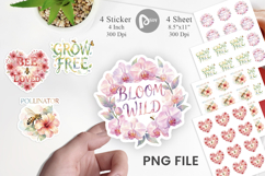 Floral Meadow Bee Quotes Sticker Product Image 1