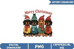 Christmas Dachshund Dogs Sublimation, Christmas Png Product Image 1