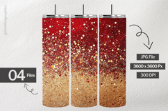 Red Gold Glitter Digital Papers - 04 Variations Product Image 2