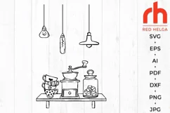 Coffee Bar SVG, Kitchen Decor Cut File, Coffee Shop DXF Product Image 2