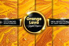 Orange Lava Digital Papers - 04 Variations Product Image 1