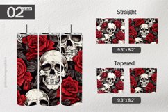 Roses Skull Tumbler Wrap| Tumbler Sublimation Wrap Product Image 1