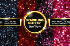 Sparkling Glitter Digital Papers - 04 Variations Product Image 1