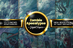 Zombie Apocalypse Digital Papers - 04 Variations Product Image 1