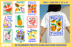 Summer Fruits Sublimation Bundle | Retro Summer DTF Prints Product Image 1