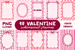 10 Whimsical Valentine Frames PNG Bundle Product Image 1