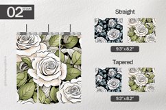 White Petal Roses Tumbler Wrap| Tumbler Sublimation Wrap Product Image 1