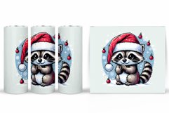 Christmas Raccoon Tumbler. Christmas Tumbler Sublimation Product Image 2