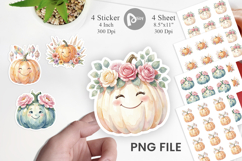 Boho Floral Pumpkin Sticker Product Image 1