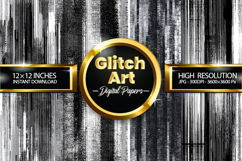 Glitch Art Digital Papers - 04 Variations Product Image 1