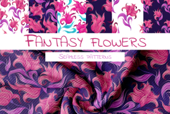 Fantasy flowers seamless patterns set Product Image 1
