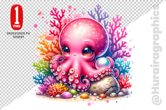 Cute Jelly Fish Clipart - PNG File Product Image 2