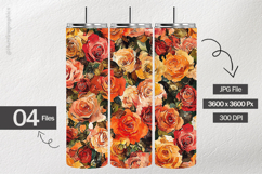 Watercolor Roses Digital Papers - 04 Variations Product Image 2
