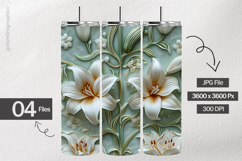 Lilies Flower Digital Papers - 04 Variations Product Image 2
