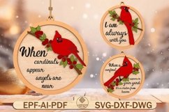 Cardinal Memorial Ornament Laser Cut Files Svg Product Image 1