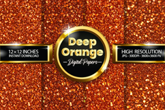 Deep Orange Glitter Digital Papers - 04 Variations Product Image 1