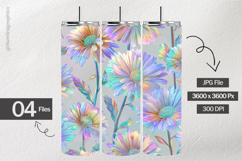 Holographic Daisies Digital Papers - 04 Variations Product Image 2